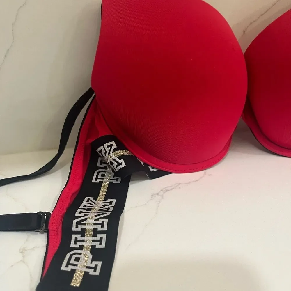PINK Victoria's Secret Red Seamless Bra